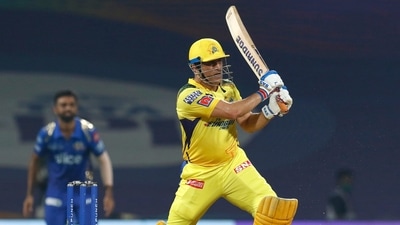 MS Dhoni of the Chennai Super Kings during Indian Premier League 2022 match against Mumbai Indians (IPL)