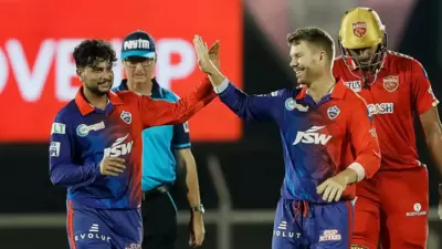 DC players in action against PBKS. (IPL) DC players in action against PBKS. (IPL)