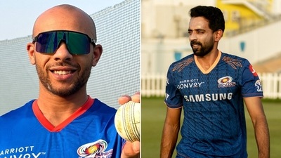 Tymal Mills and Dhawan Kulkarni. (Twitter) Tymal Mills and Dhawan Kulkarni. (Twitter)