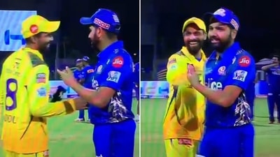 Rohit Sharma and Ravindra Jadeja. (Screengrab. ) Rohit Sharma and Ravindra Jadeja. (Screengrab. )