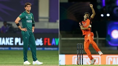 Shaheen Afridi (Left) and Umran Malik. (Getty/IPL) Shaheen Afridi (Left) and Umran Malik. (Getty/IPL)