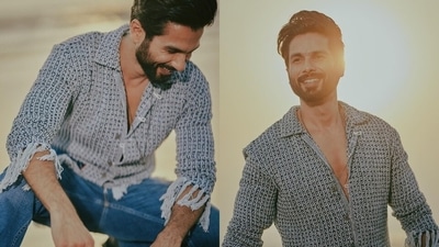 On Wednesday night, Shahid with Mrunal Thakur and several other stars attended the film's screening. The star chose an oversized knit jacket and denim jeans for the occasion. He even posted pictures of himself dressed in the ensemble on his Instagram page. (Instagram/@shahidkapoor) On Wednesday night, Shahid with Mrunal Thakur and several other stars attended the film's screening. The star chose an oversized knit jacket and denim jeans for the occasion. He even posted pictures of himself dressed in the ensemble on his Instagram page. (Instagram/@shahidkapoor)