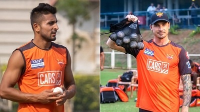 Umran Malik and Dale Steyn.&nbsp; (Twitter)