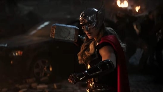 Natalie Portman As The Mighty Thor In A Scene From Thor: Love And Thunder.