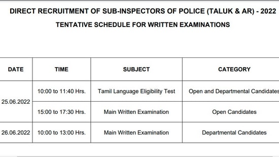 TNUSRB SI exam date 2022 announced at tnusrb.tn.gov.in, check schedule here (tnusrb.tn.gov.in)