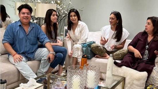 Sajid Khan, Bhavana Pandey, Maheep Kapoor, Seema Khan, and Farah Khan.