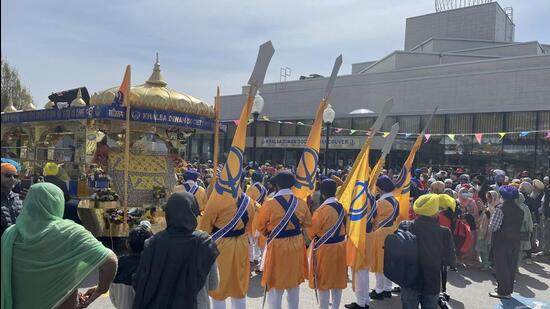 Vaisakhi celebrations at the historic Ross Street gurdwara in Vancouver, Canada on Saturday. (Credit: Indian consulate Vancouver)