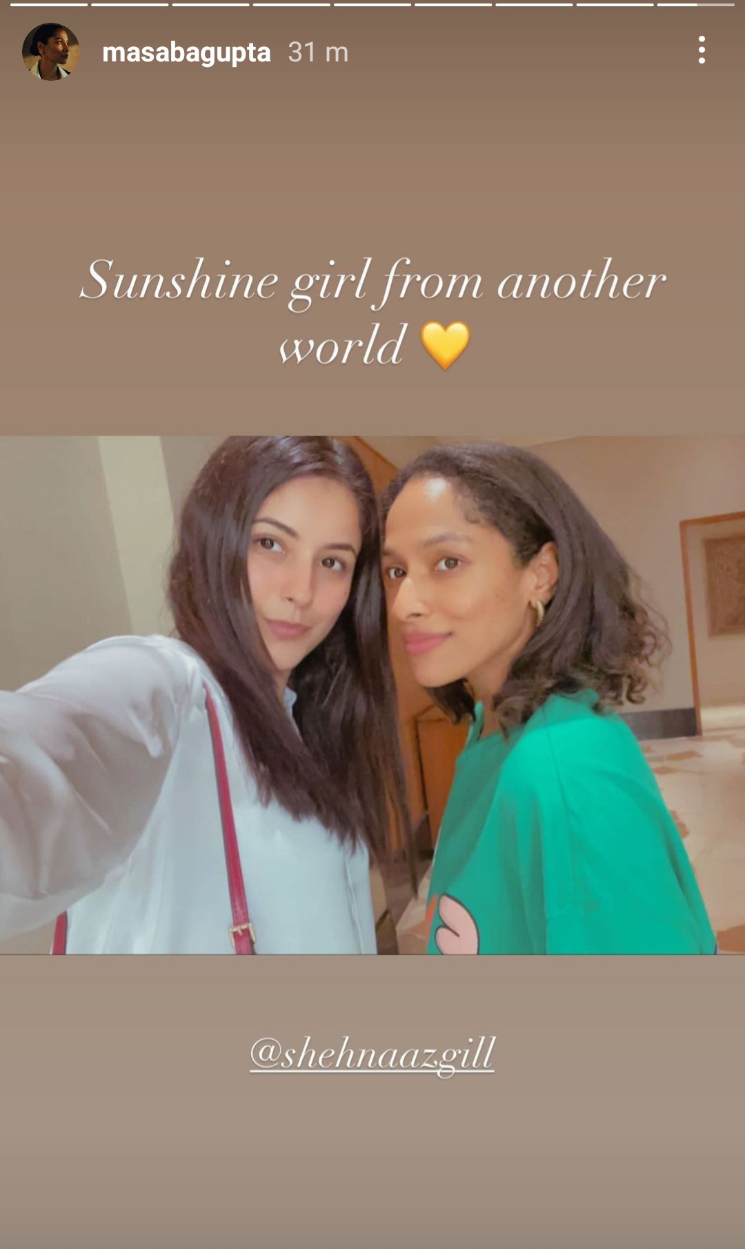 Masaba Gupta's picture with Shehnaaz Gill.