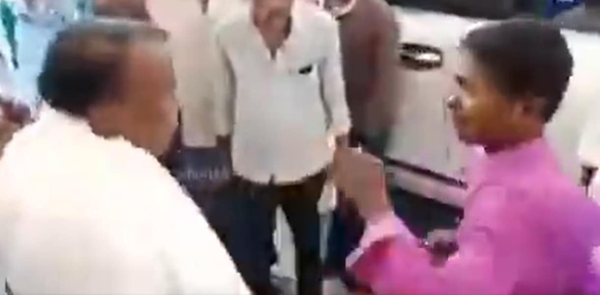 Congress MLA Venkataramanappa from Pavagada was seen slapping a youth in a viral video.