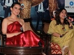 Kangana Ranaut and Ekta Kapoor at the promotion of their reality show Lock Upp.(Amlan Paliwal) Kangana Ranaut and Ekta Kapoor at the promotion of their reality show Lock Upp.(Amlan Paliwal)