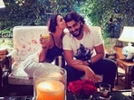 Malaika Arora with Arjun Kapoor in a loved-up photo.&nbsp;