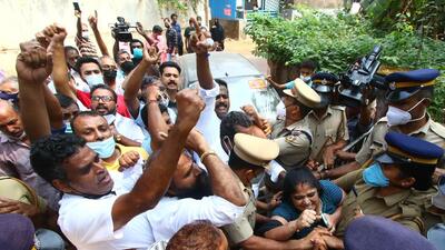 In Kannur (north Kerala) protestors blocked officials but they laid poles with the help of police but protestors removed them later. (HT File)