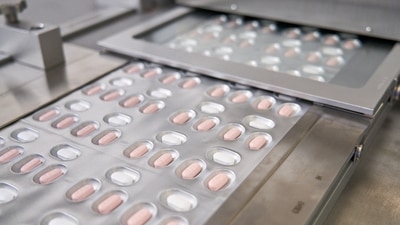 Pfizer's coronavirus disease (Covid-19) pill Paxlovid is packaged in Ascoli, Italy, in this undated image. (via Reuters)