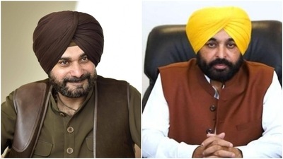 Navjot Singh Sidhu and Bhagwant Mann. Navjot Singh Sidhu and Bhagwant Mann.