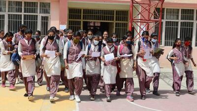Students at an examination centre after appearing in PSEB board exam in Ludhiana. (Harvinder Singh/ HT) Students at an examination centre after appearing in PSEB board exam in Ludhiana. (Harvinder Singh/ HT)