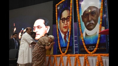 UP governor Anandiben Patel was speaking at the nationwide launch function of Dr Ambedkar Centre of Excellence at Banaras Hindu University (BHU) on Friday (HT photo) UP governor Anandiben Patel was speaking at the nationwide launch function of Dr Ambedkar Centre of Excellence at Banaras Hindu University (BHU) on Friday (HT photo)