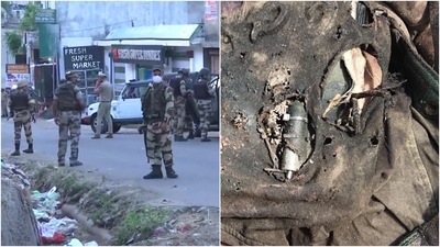Photo (R) shows trigger of the suicide vest worn by the Jaish terrorist killed in Jammu on Friday morning. (ANI, sourced) Photo (R) shows trigger of the suicide vest worn by the Jaish terrorist killed in Jammu on Friday morning. (ANI, sourced)