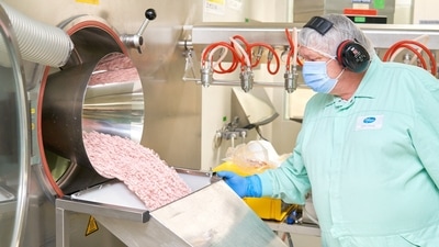 Pfizer's coronavirus disease (Covid-19) pill Paxlovid is manufactured in Freiburg, Germany. (via Reuters)