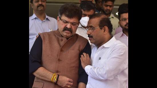 State ministers Jitendra Awhad and Rajesh Tope. HT FIle Photo