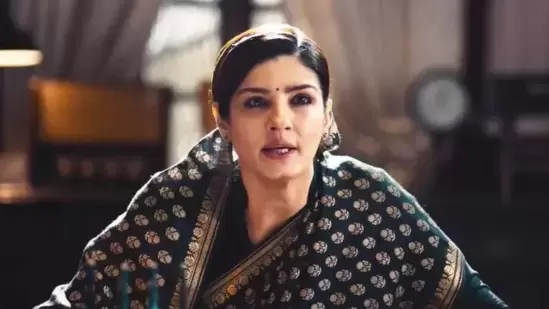 A still of Raveena Tandon from KGF Chapter 2.