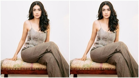 Mrunal played muse to fashion designer houses Ralph Lauren and Collective India and picked a co-ord set.(Instagram/@mrunalthakur)