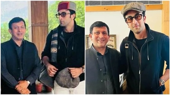 Ranbir Kapoor posed with fans in Manali.