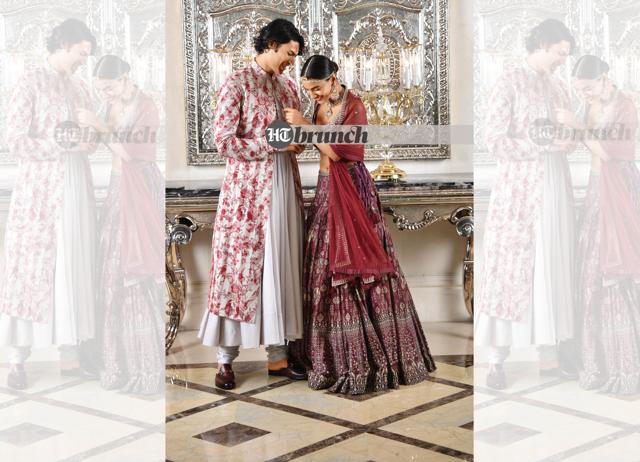 Millennials are the people buying today; they have limited cupboard space. So, flounting gown-type lehengas are gone and more so, with the pandemic; On Gaurav: Jacket, kurta and churidar by Torani; Shoes by Luxoro Formello; On Swapnil: Lehenga by Anita Dongre; Jewellery by Shri Paramani Jewels (Hari Nair) Millennials are the people buying today; they have limited cupboard space. So, flounting gown-type lehengas are gone and more so, with the pandemic; On Gaurav: Jacket, kurta and churidar by Torani; Shoes by Luxoro Formello; On Swapnil: Lehenga by Anita Dongre; Jewellery by Shri Paramani Jewels (Hari Nair)