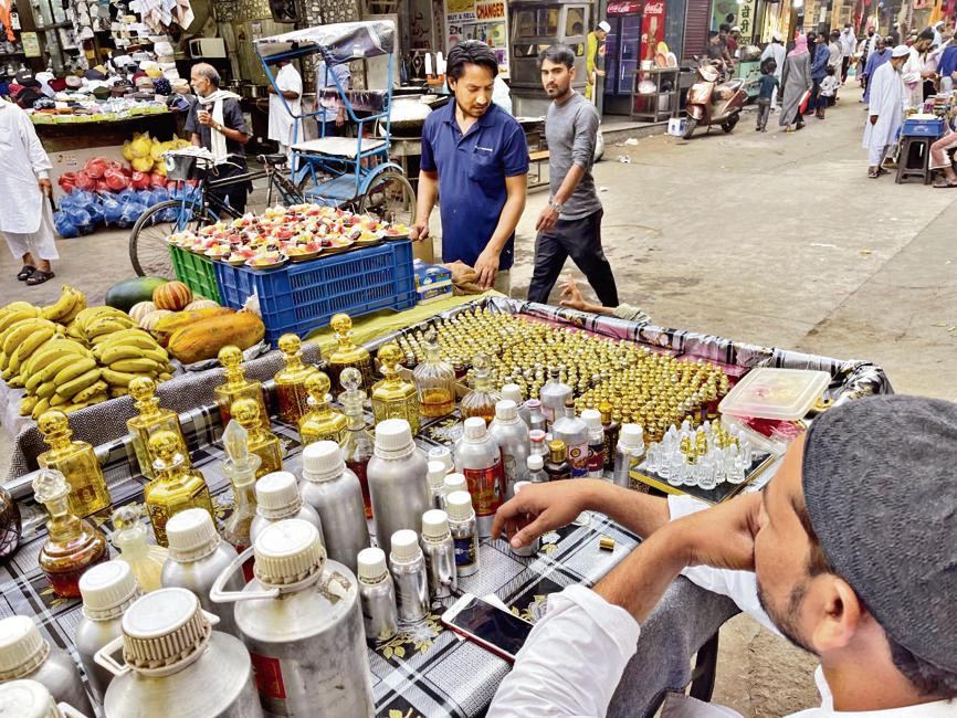 A fragrant corner in this cluttered city of Delhi.
