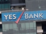 The logo of Yes Bank is pictured on the facade of its headquarters in Mumbai.