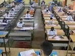 According to the PU Board, as many as 2.28 lakh students appeared for logic and which were held yesterday. On the first day out of 2,39,384 students registered to sit for the exam 11,379 students didn't turn up, whereas 95.24 per cent were reported present.(HT file) According to the PU Board, as many as 2.28 lakh students appeared for logic and which were held yesterday. On the first day out of 2,39,384 students registered to sit for the exam 11,379 students didn't turn up, whereas 95.24 per cent were reported present.(HT file)