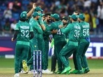 Pakistan cricketers in action during T20 World Cup.