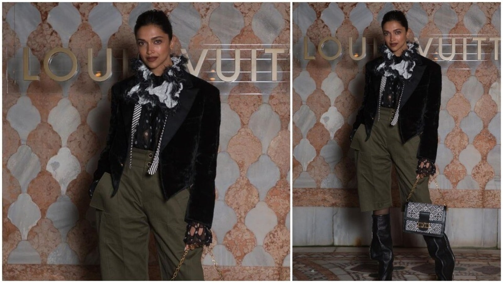Deepika Padukone upgraded her all-black outfit with a monogrammed Louis  Vuitton mask