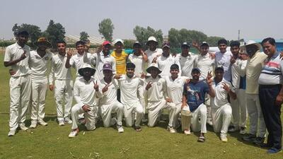 Ludhiana U-23 team after defeating Kapurthala inter-district cricket tournament at GRD Ground in Ludhiana. (HT PHOTO) Ludhiana U-23 team after defeating Kapurthala inter-district cricket tournament at GRD Ground in Ludhiana. (HT PHOTO)