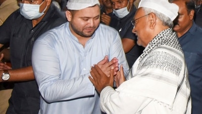Bihar Chief Minister Nitish Kumar with RJD leader Tejashwi Yadav at an Iftar party during the holy month of Ramzan, in Patna. (PTI) Bihar Chief Minister Nitish Kumar with RJD leader Tejashwi Yadav at an Iftar party during the holy month of Ramzan, in Patna. (PTI)