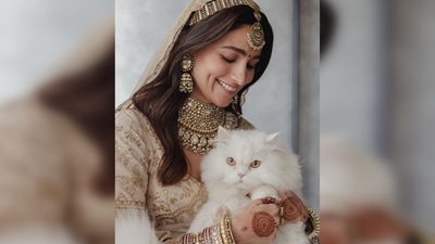Alia Bhatt showers all her love and respect for her pet cat Edward as she holds him, looks at him and smiles. (Instagram/@aliaabhatt) Alia Bhatt showers all her love and respect for her pet cat Edward as she holds him, looks at him and smiles. (Instagram/@aliaabhatt)