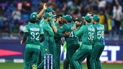 Pakistan cricketers in action during T20 World Cup. (Twitter/therealpcb) Pakistan cricketers in action during T20 World Cup. (Twitter/therealpcb)