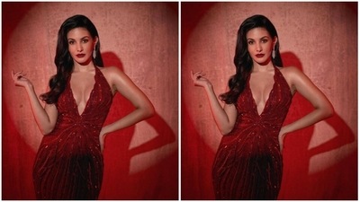 Amyra’s fashion diaries are a treat for sore eyes. A few days back, Amyra slayed date night fashion goals in a red sequined long gown from the shelves of Bhawna Rao. (Instagram/@amyradastur93)