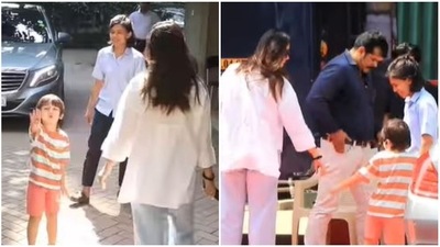 Kareena Kapoor's son Taimur Ali Khan told the paparazzi to turn off their cameras.