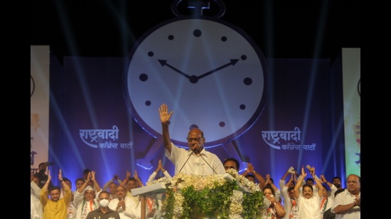 Sharad Pawar was speaking at the concluding ceremony of ‘Parivar Samwad Yatra’ (Uday Deolekar/HT Photo)