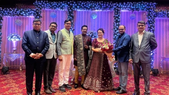Tina Dabi's wedding pictures were shared by their close friends and family on social media.(Facebook/Raj Patil)