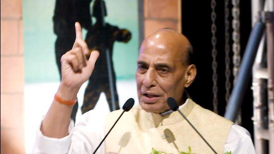 Union defence minister Rajnath Singh said the Centre can remove the Afspa from Jammu and Kashmir if peace and tranquility prevails in the Union territory. (ANI)