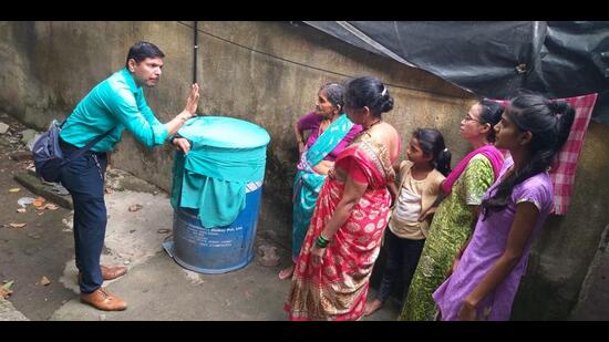 Ahead of the World Malaria Day on April 25, Navi Mumbai Municipal Corporation has arranged various awareness campaigns across the city. Only two malaria cases have surfaced in Navi Mumbai so far this year. (HT PHOTO)