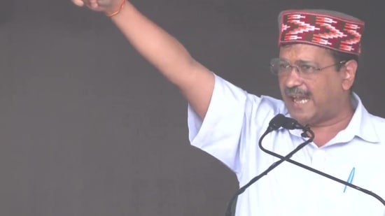 Arvind Kejriwal addressed a rally in Himachal Pradesh on Saturday. &nbsp;(ANI)&nbsp;