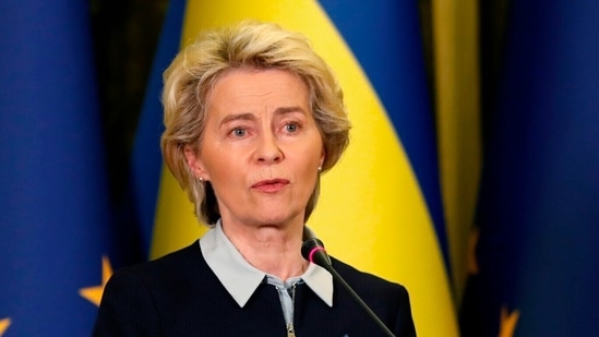 European Commission President Ursula von der Leyen, who begins her two-day India visit, said EU will work with friends and partners, notably India, to ensure the security and prosperity of the Indo-Pacific region&nbsp;(AP File Photo)