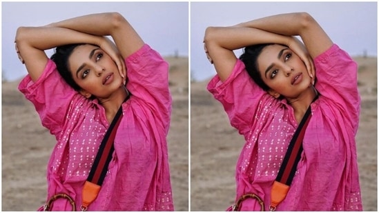 In an orange sling bag from Gucci, Sobhita aptly accessorised her summer look.(Instagram/@sobhitad)