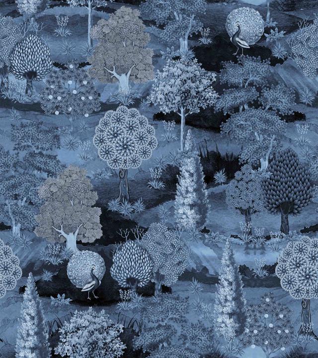 The Vana Ink Inde Wallpaper by RASEEL GUJRAL at CASA POP makes you feel both warm and nostalgic as it depicts a forest with intricately hand-painted trees and animals The Vana Ink Inde Wallpaper by RASEEL GUJRAL at CASA POP makes you feel both warm and nostalgic as it depicts a forest with intricately hand-painted trees and animals