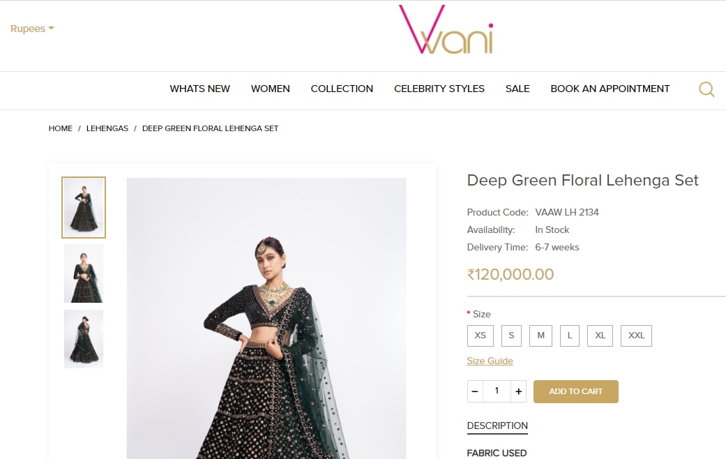 PV Sindhu's lehenga from Vvani by Vani Vats&nbsp;(vvanivats.com)