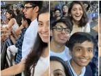 Anushka Sharma's fan watched an Indian Premier League (IPL) match with her.