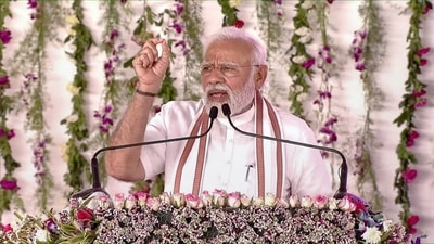 Prime Minister Narendra Modi during a rally on Panchayati Raj Day, at Palli in Samba district. (PTI) Prime Minister Narendra Modi during a rally on Panchayati Raj Day, at Palli in Samba district. (PTI)