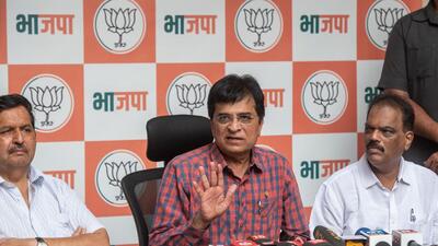 BJP leader Kirit Somaiya said on Sunday that the Thackeray government was using police like the mafia against the opposition (Pratik Chorge/HT Photo) BJP leader Kirit Somaiya said on Sunday that the Thackeray government was using police like the mafia against the opposition (Pratik Chorge/HT Photo)